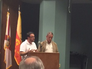 Staffers from the Army Corps of Engineers answer questions about the port study at the April Port Task Force meeting. Photo: Lisa Grubba