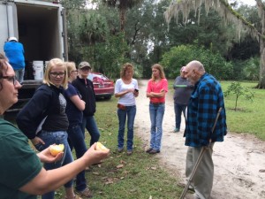 Bill Brown, co-founder of The Children's Table, thanks volunteers.