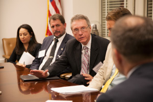 Fernandina Beach Mayor Johnny Miller (L) and South Carolina Small Business Chamber of Commerce president Frank Knapp (R) meet with D.C. officials in November to oppose offshore drilling.